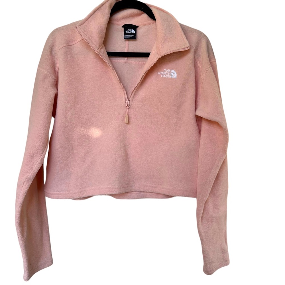 The North Face X ASOS Pink Quarter Zip Fleece Crop Top